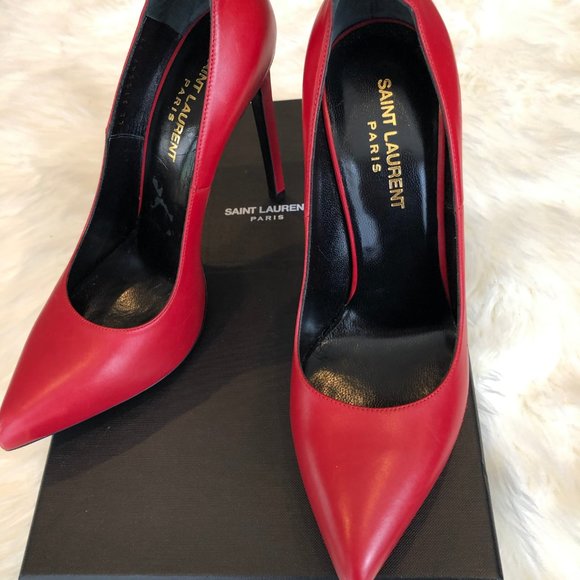 YSL Saint Laurent Leather Pumps Dark Red | Size 37 - Picture 2 of 9
